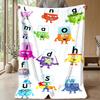 Alphablocks Cozy Flannel Blanket, Comfortable Warm Throw Blanket for Bedroom Sofa Home Use