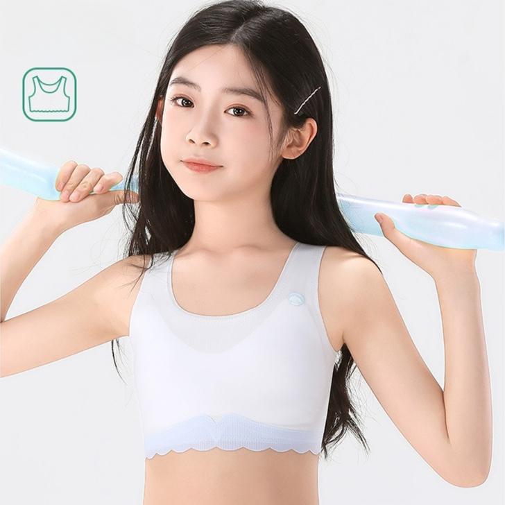 Sweet Soft Comfortable Racerback Training Vest for Growing School Girls Thin Lightweight Breathable Daily Developmental Undergarment