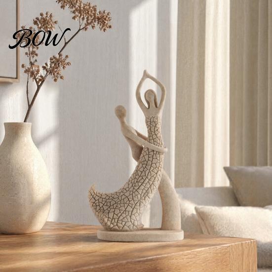 Modern Resin Ornament for Living Room Abstract Couple Sculpture Ornament, Sandstone Style Statue, Romantic Symbolic Gift Embracing Figure Home