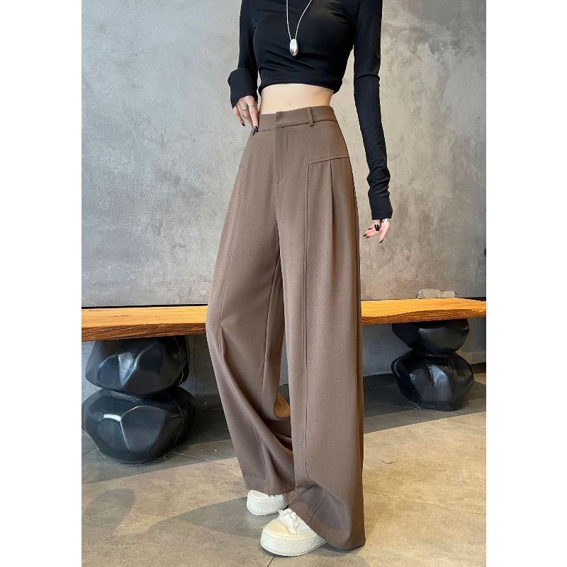 Ai Xuan, white suit wide-leg pants women's loose early autumn versatile black high-waisted casual straight-leg pants