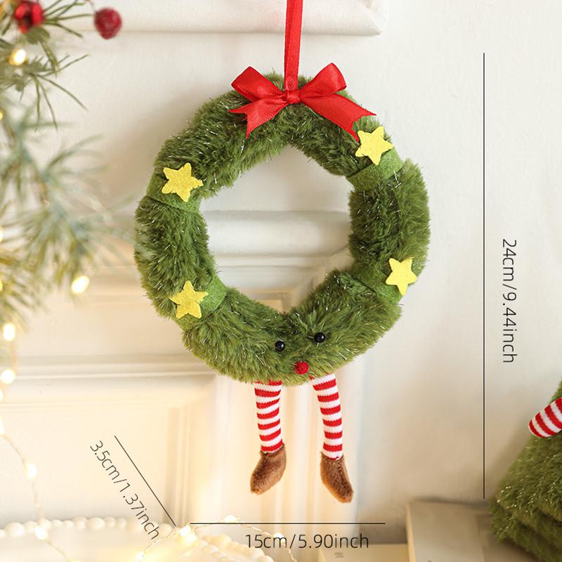 1PC Cartoon Wreath Shape Home Decor Toy Party Christmas Decoration Gift Christmas Tree Shape Cute Christmas