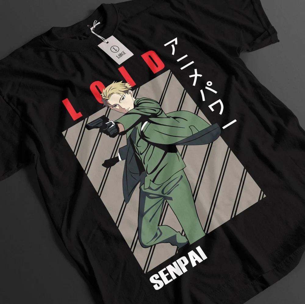 Anime Spy X Family Loid Forger Senpai Graphic Black Tshirt Size S4XL S