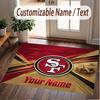 Benutzerdefinierter Teppich San Francisco 49ers Muster Druck Name Text Weicher Rutschfester Bodenbelag für Heim-Innenraumdekoration