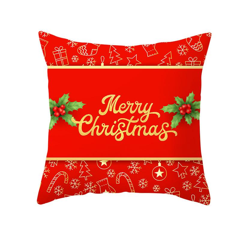 Red Series Christmas Peach Velvet Cushion Cover New Sofa Cushion Cover Square Cushion Cover