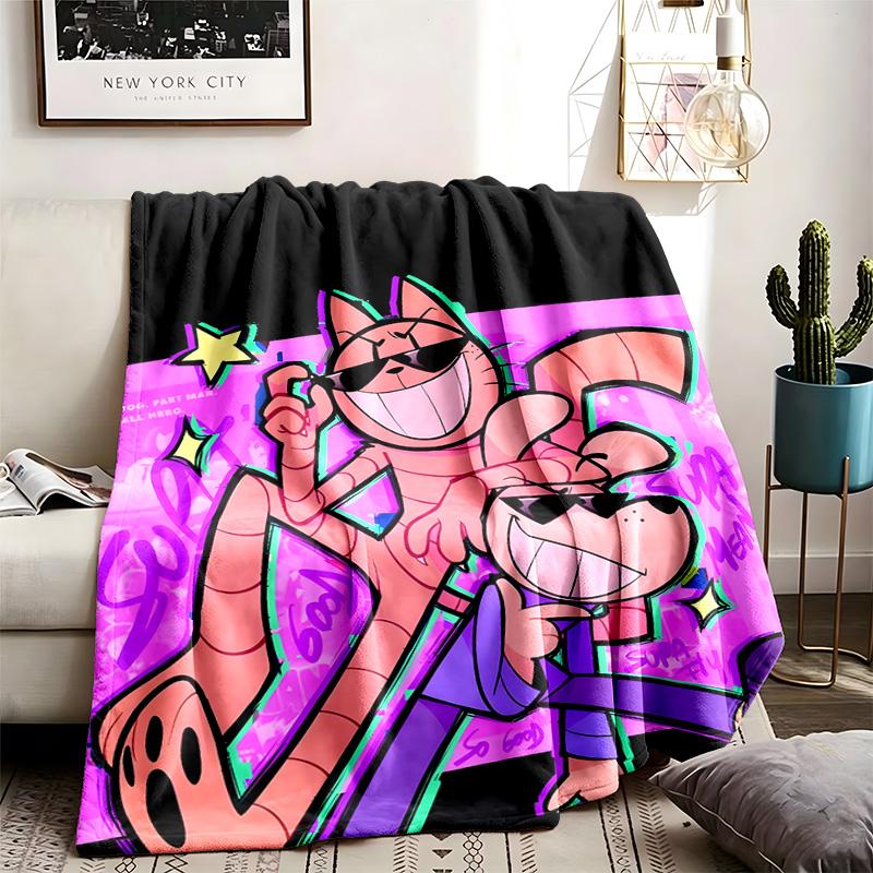 Dog Man Unleashed Theme Blanket Suitable For The Sofa Camping And Travel Made Of Soft Flannel Material An Ideal Gift For Occasions Such As Birthday
