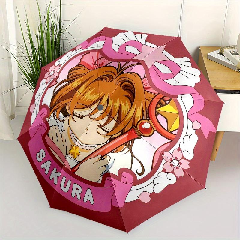

1pc Sakura s Magical Adventure Umbrella with Plastic Handle,Suitable for All Seasons Home Travel Outdoor UmbrellaM1084