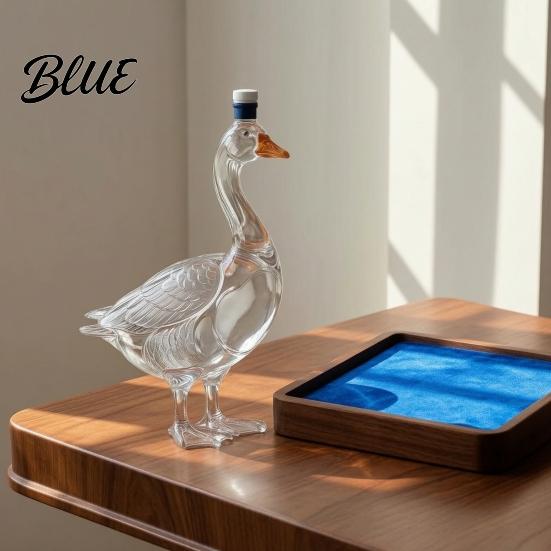 Botella de Exhibición de Whisky Decantador Forma de Ganso Pájaro Animal de Vidrio 3D Licor Esculpido para Exhibición de Bar Arte Dispensador de Vino Regalo para el Hogar Divertido Utensilio de Bar