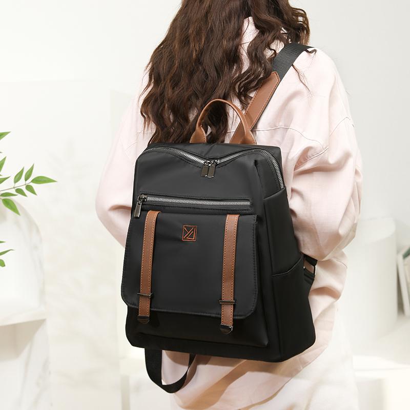Color Block Nylon Backpack Outdoor Women's Large Capacity Backpack