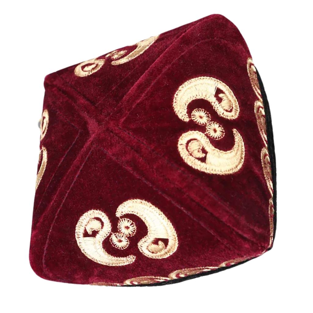 Ethnic Styles Embroidered Velvets Hat Cultural Enthusiasts Hat Unique Styles Hat for Fashion Enthusiasts