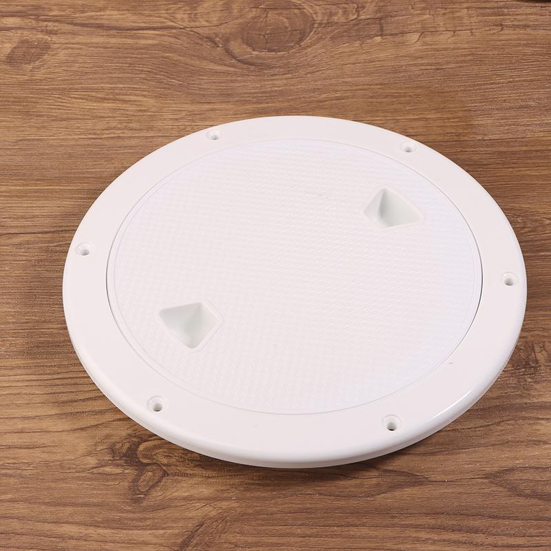 4/6/8In Abs Plastic White Black Round Deck Inspection Plate Hatch Cover Deck Plate Non Slip Detachable For Marine Rv Yacht Boat