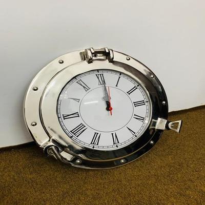 Aluminium-Bullauge-Uhr, verchromt, handgefertigte Uhr, Marine-Antik-Bullauge-Wanduhr, Heim- und Bürodekoration