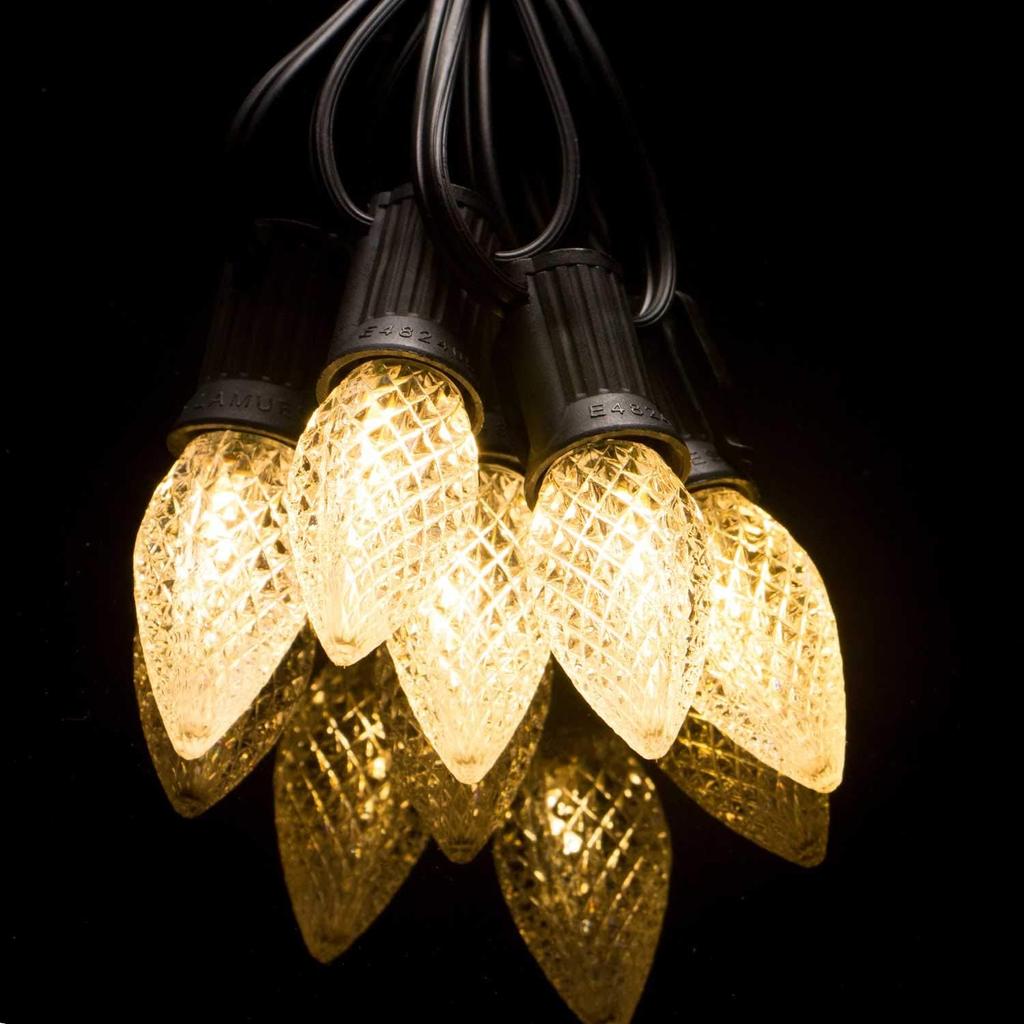 25 Pack C7 Led Replacement Christmas Light Bulb, C7 Shatterproof Led Bulbs for Christmas String Lights, E12 Candelabra Base, Commercial Grade