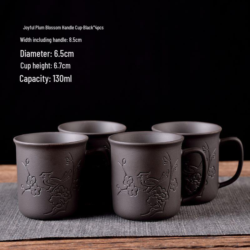 Large Capacity Handmade Yixing Zisha Teapot with Ceramic Teacup Set