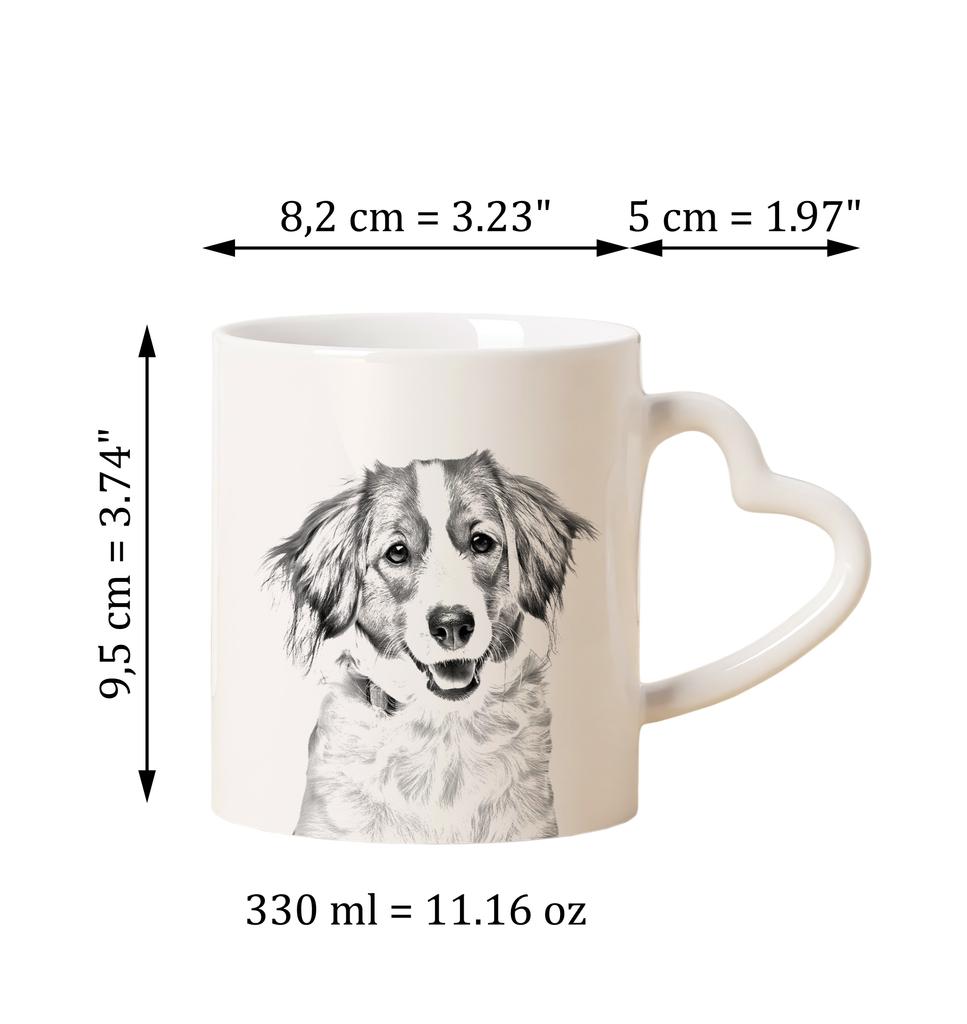 Kooikerhondje - Cup with a Dog, Adorable Cup with a Heart-shaped Handle, Universal Gift from the Art-Dog Brand