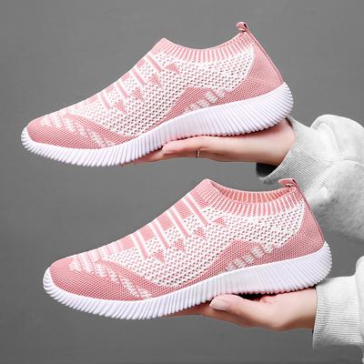 Chaussures d'été en maille tissée pour femmes, décontractées, mode, légères, respirantes, chaussures plates, chaussures simples, chaussures de sport pour la marche