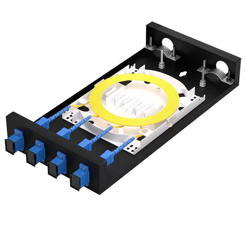 

DIN Rail Mount Fiber Optic Terminal Box Small 4-Core (155x95x35mm)