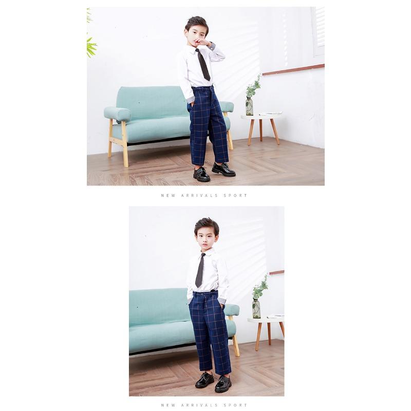 Spring and Autumn New Casual Lace-up Black Boy Leather Shoes Hollowed Out Feet Breathable British Korean Version of Small Children's Shoes