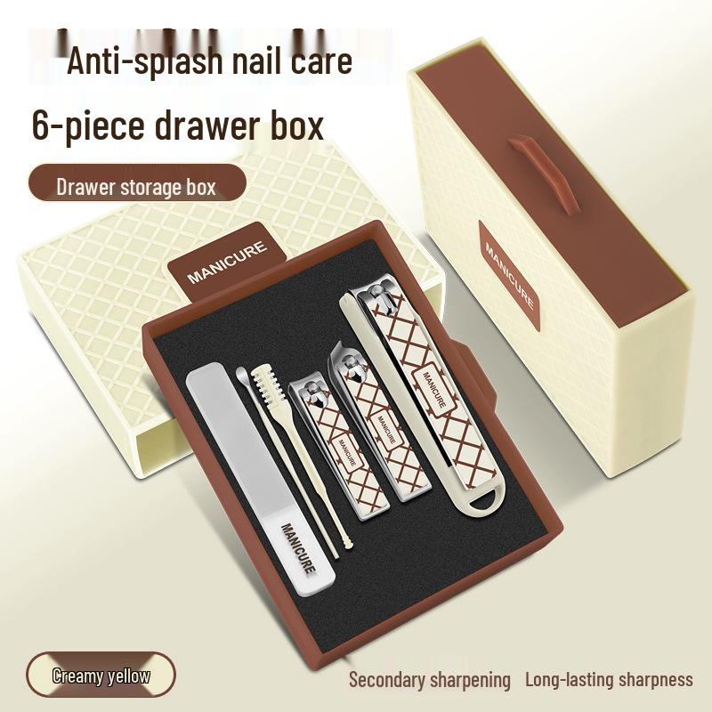 In-Stock Portable Nail Clippers & Ear Pick Manicure Set - Anti-Splash Design