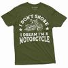 Men's I Don't Snore I Dream I Am a Motorcycle T-shirt Biker Bike Grandpa Dad Husband Mens Funny Birthday Gift Idea
