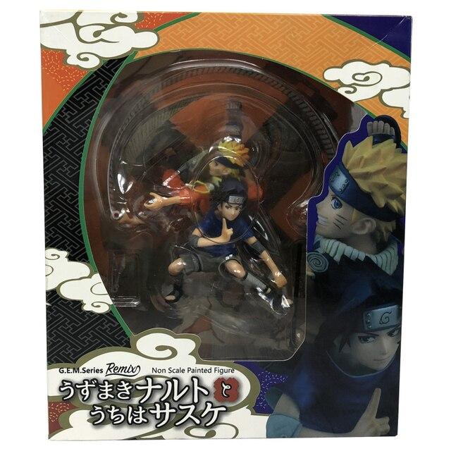 Gem  Naruto Uchiha Sasuke Battle Action Figure Anime Model 19cm Statue Collectible Toy