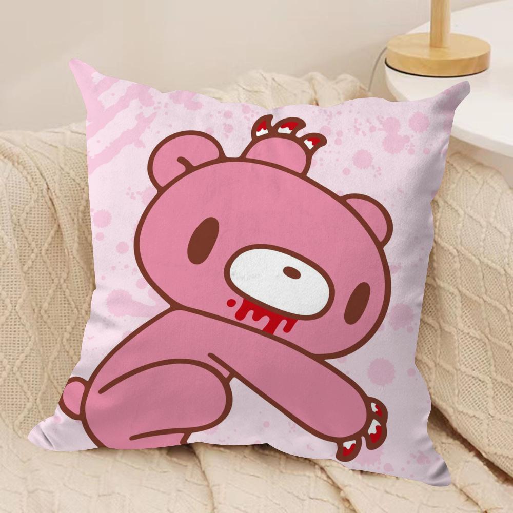 Cartoon G-GloomyS Bear Cushion Cover Soft Plush Fabric Double-Sided Printed Sofa Cushion Cover for All Seasons Home Decor Gift