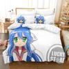 3D Printed Lucky Star Konata Izumi Bedding Set for Boys Girls Duvet Cover Pillowcase Twin Queen King Full Single Double Sizes