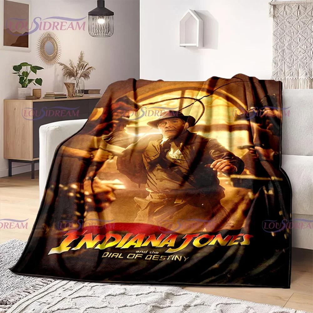 Indiana Jones and The Dial of Destiny Flannel Blanket Bedding Bedspread Sofa Warm Blanket Home Decor Children Adult Fans Gift