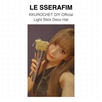 LE SSERAFIM SAKURA KKUROCHET DIY Oficiální světelná tyčinka Klobouk na dekoraci Oficiální fotokarta