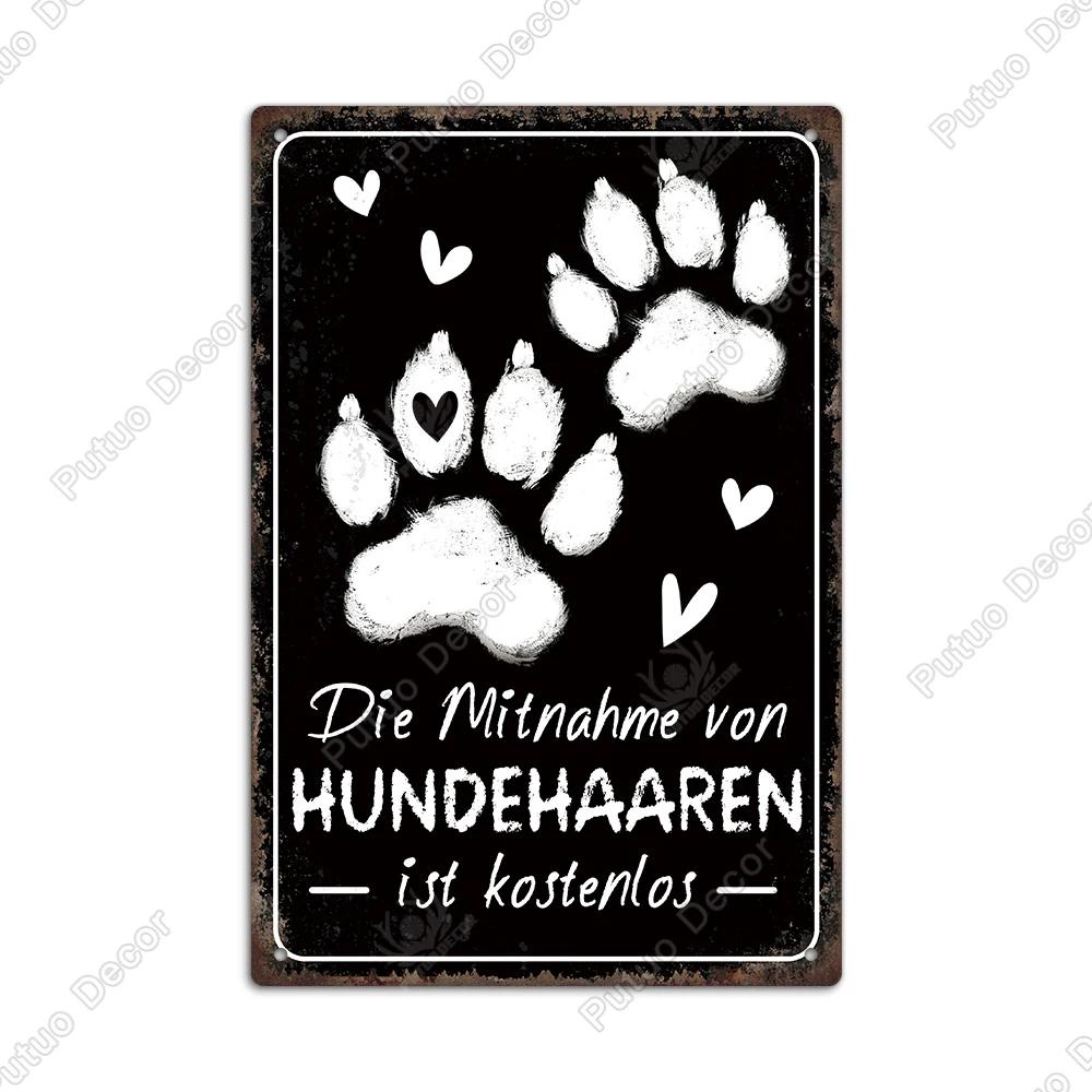 Putuo Decor German Vintage Metal Tin Sign xin Rustic Wall Art for Farmhouse Office Coffee Shop Unique Gift Idea for Friends