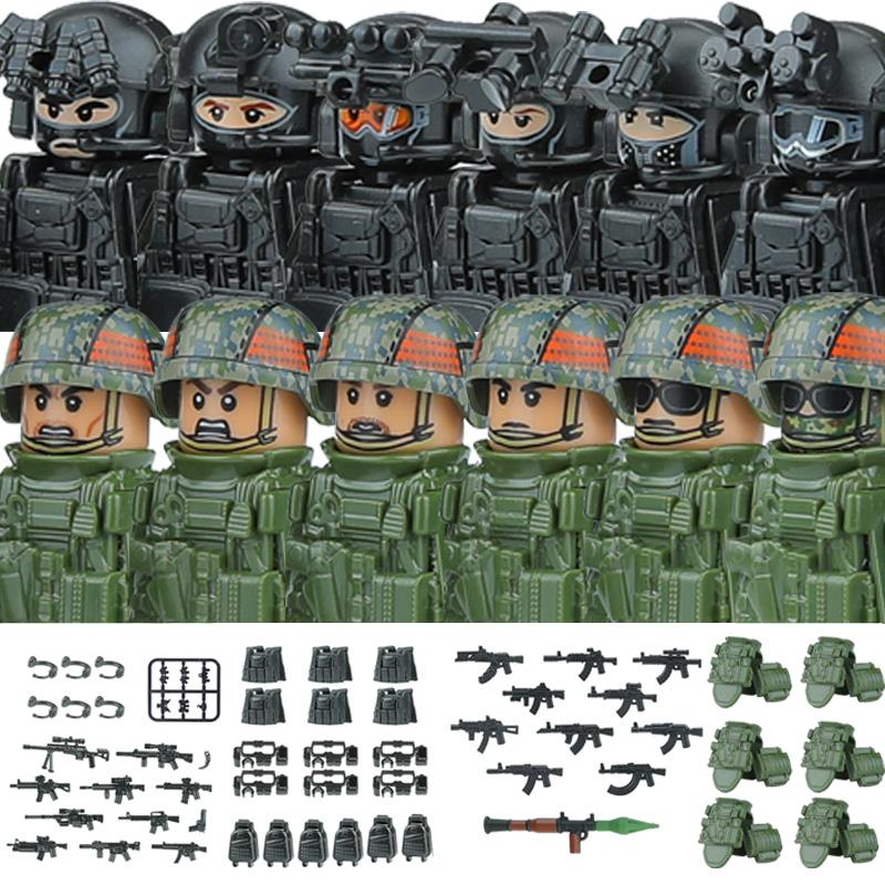 City SWAT Ghost Commando Figures Special Forces Figures Building Blocks UN Army Soldier Police Military Weapone Bricks Toys