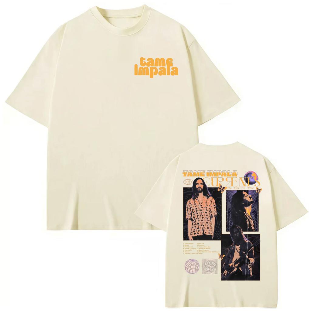 Tame Impala Rock Band Merch T-shirt Men Women Harajuku Vintage Short Sleeve T Shirts Summer Fashion Oversized T-shirts