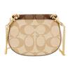 New COACH Morgan Canvas With Leather Saddle Bag Crossbody Shoulder Bag Women's Khaki CJ541-IMU4V