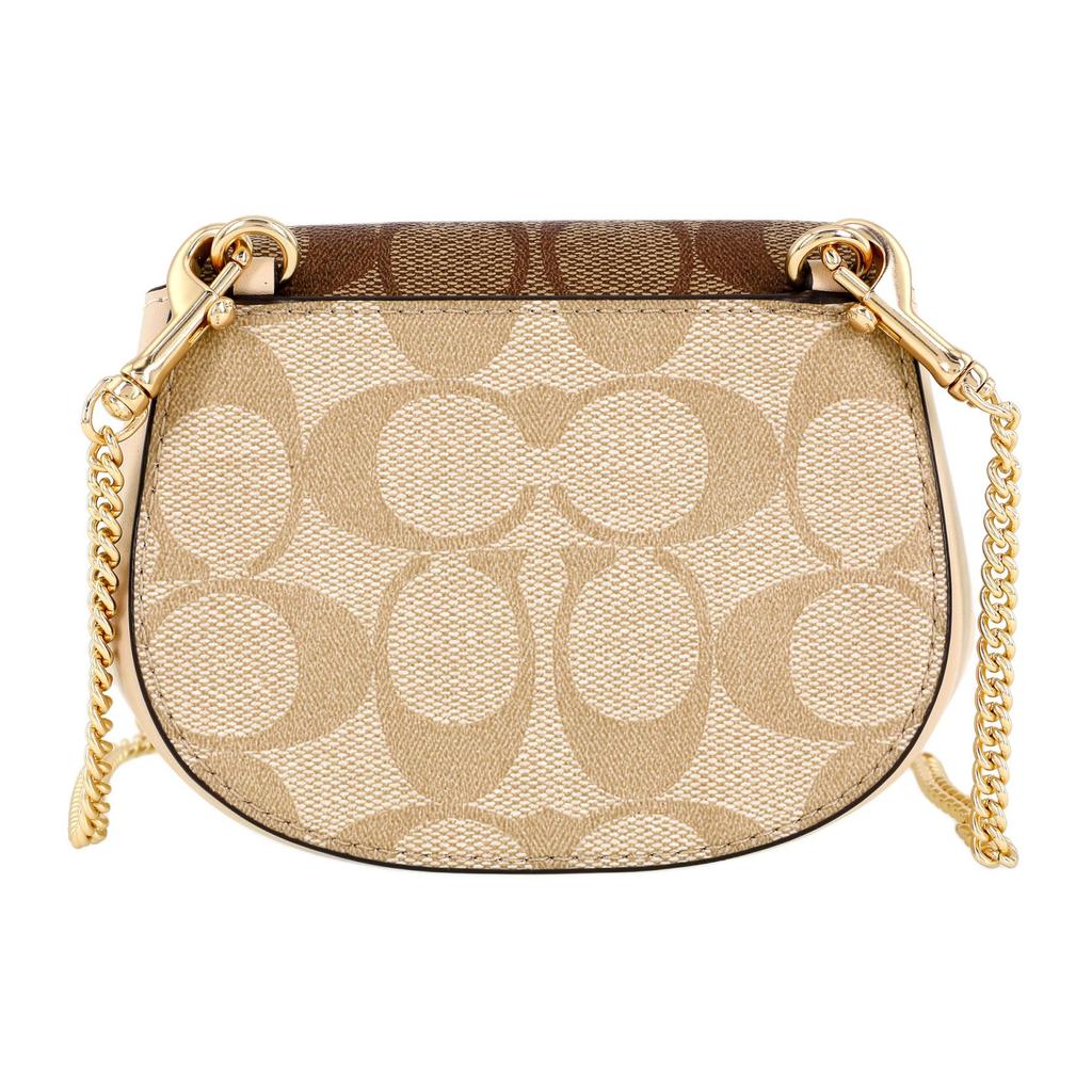 New COACH Morgan Canvas With Leather Saddle Bag Crossbody Shoulder Bag Women's Khaki CJ541-IMU4V