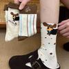Lustige Dackel Tier Baumwollsocken Wursthund Cartoon-Druck Socken Herbst Winter Warme Socke Niedliche Paarsocke