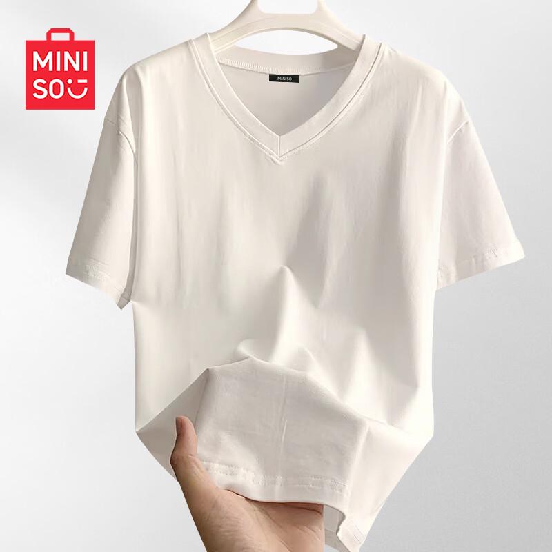 MINISO Women s V-Neck Short Sleeve T-Shirt S