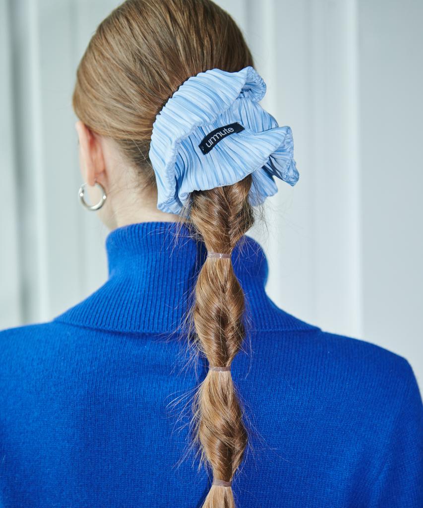 Unmute Pleated Big Scrunchie_Sky Blue