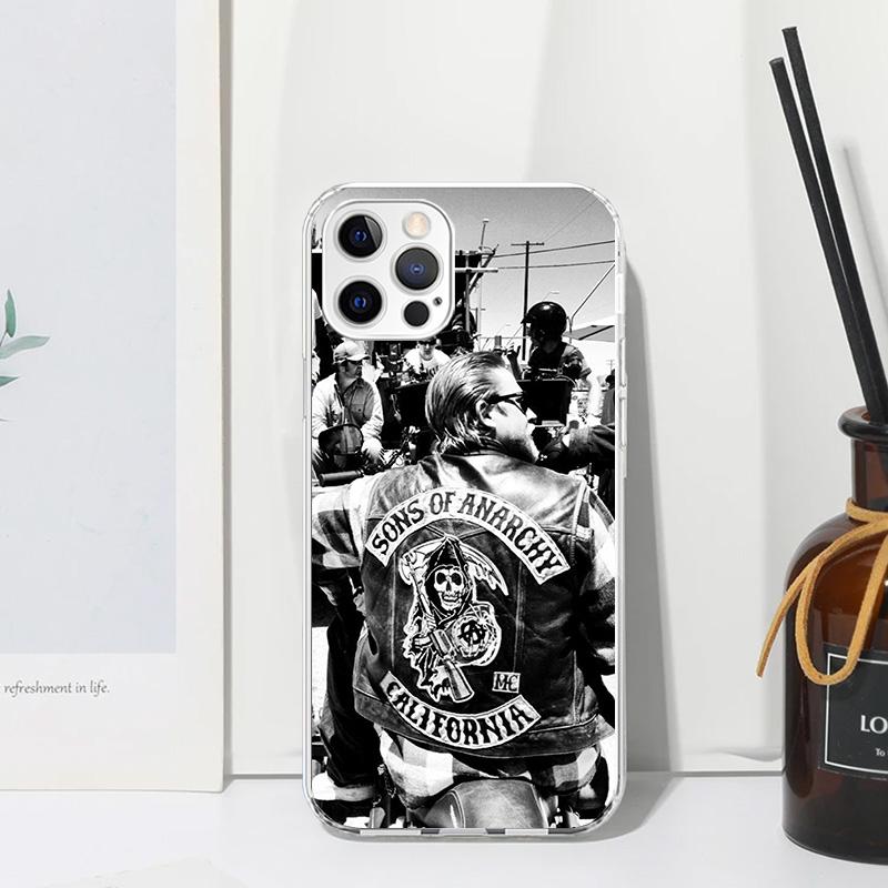 Sons Of Anarchy Black Phone Case For Iphone 17 Air 16 15 Plus 16E 14 Pro Max 13 Mini 12 11 7 8 SE Fundas Soft Back Cover 17 Air