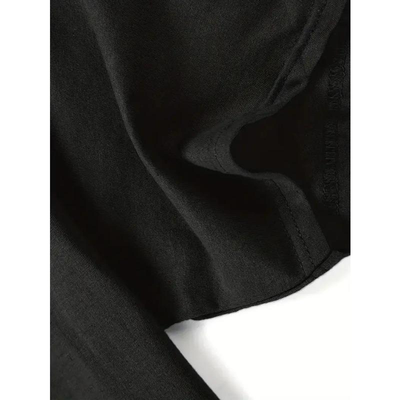 European Sizes Men's & Women's Black Tuxedo Cat T-Shirt - Soft Breathable Crew Neck Tee with White Tuxedo & Tabby Cat Design (Paw Print Collar)