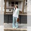 Women's Slim Fit Pleated Long-Sleeve T-Shirt with Ruffled Hem