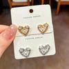 High-End French Lace Heart Zirconia Earrings: Elegant and Versatile