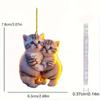 Acrylic Cat Couple Pendant: Car, Backpack, and Keychain Decor Gift