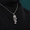 Fish Bone Necklace, Punk Street Style Hollow Fish Skeleton Pendant Design, Durable Alloy Chain for Women And Girls