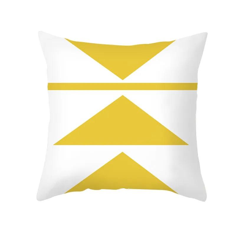 Yellow Geometric Simple Pattern Decorative Pillowcase Cushion Pillowcase Bedding Decoration