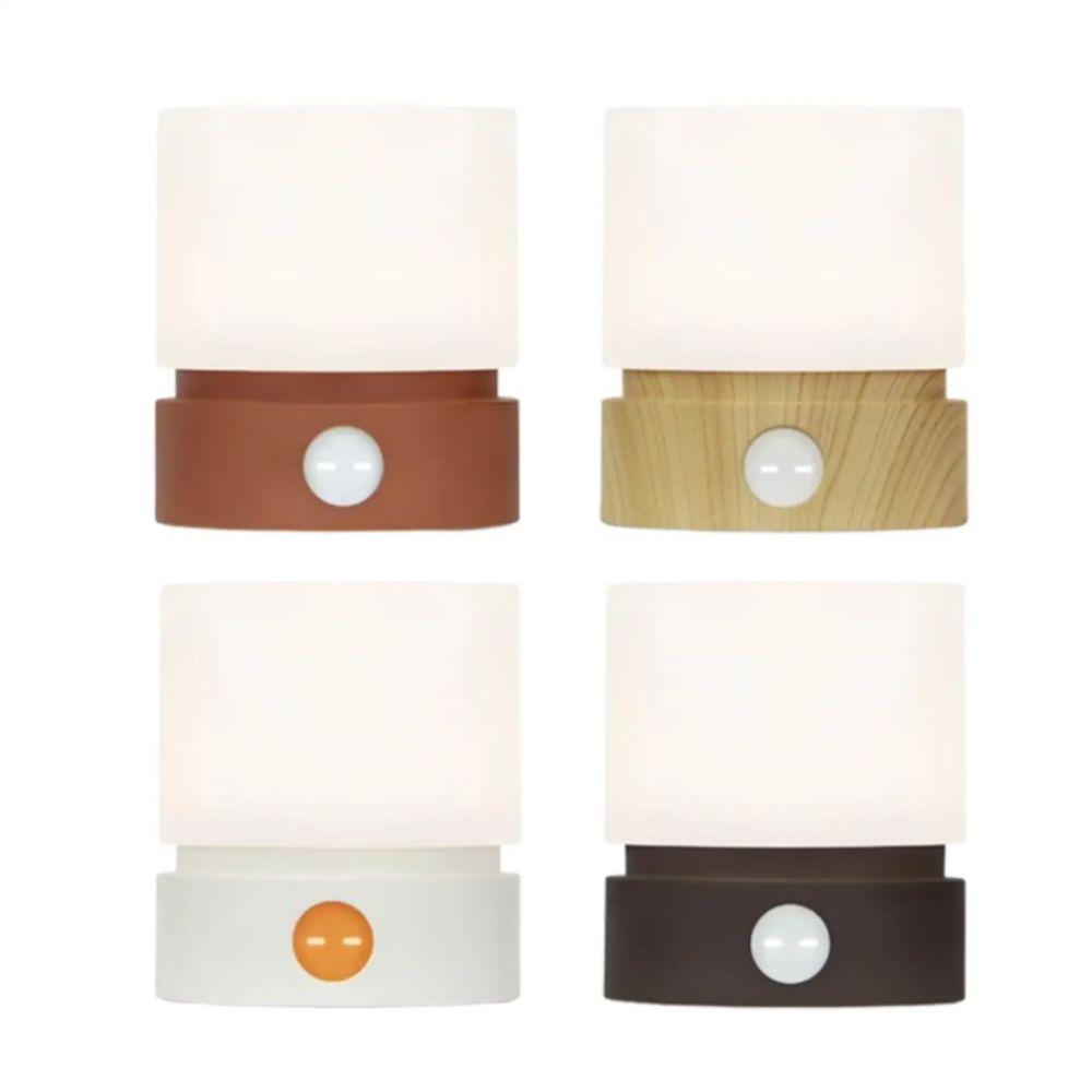 Warm White Light Timer Night Light Infinite Dimming Round Design LED Bedside Lamp Cylindrical Shape Small Size