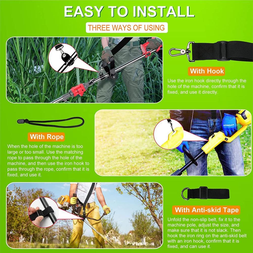 Trimmer Strap Weed Eater Shoulder Strap Easy Release Brush Cutter Harness Compatible with EGO String Trimmer