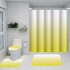 1/4 Gradient Geometry Shower Curtains, Toilet Seat Decoration, Shower Curtain with Carpet and Toilet Lid, 12 70.8x70.8 Inch Hook
