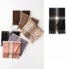 Imitation Cashmere Scarf for Women In Autumn and Winter New Warm Scarf with Large Square Lines Japanese and Korean Small Fresh Outer Shawl