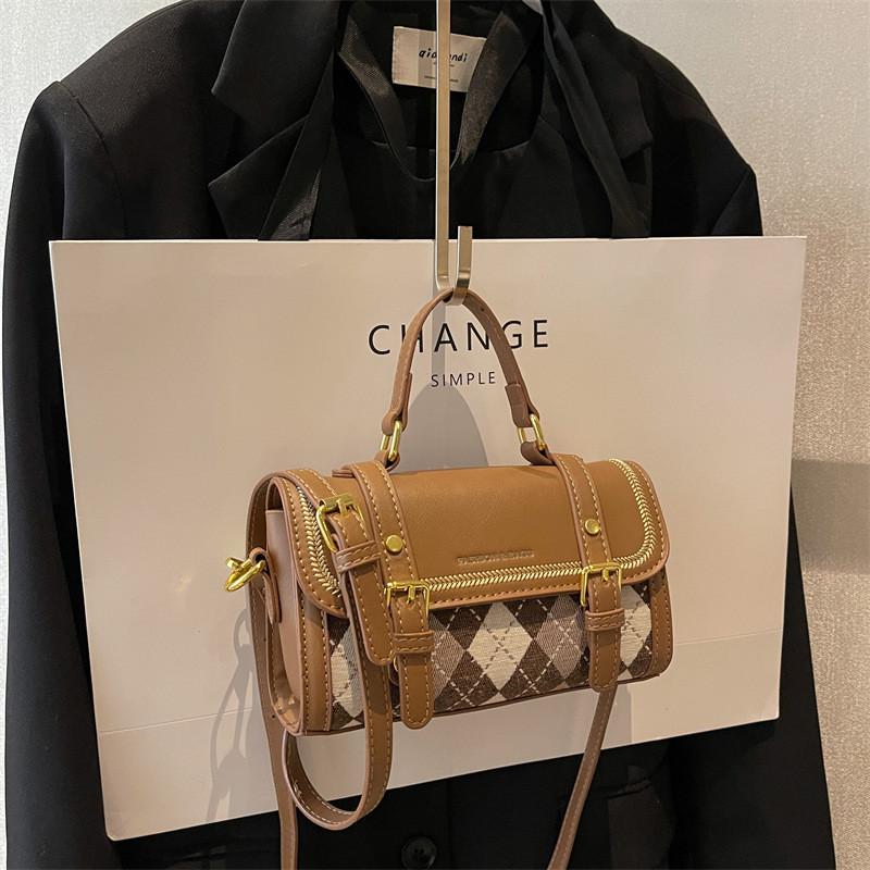 Ielgy Fashion Portable Boston Bag Texture All-Match One-Shoulder Cross-Body Female Bag