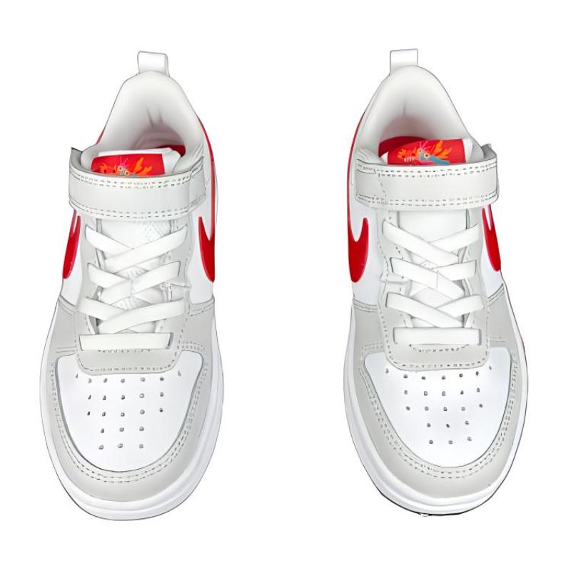 Nike Court Borough Cushioning, Wear Resistant Low top Skateboard Shoes White Kids' Sneakers HF0741-161
