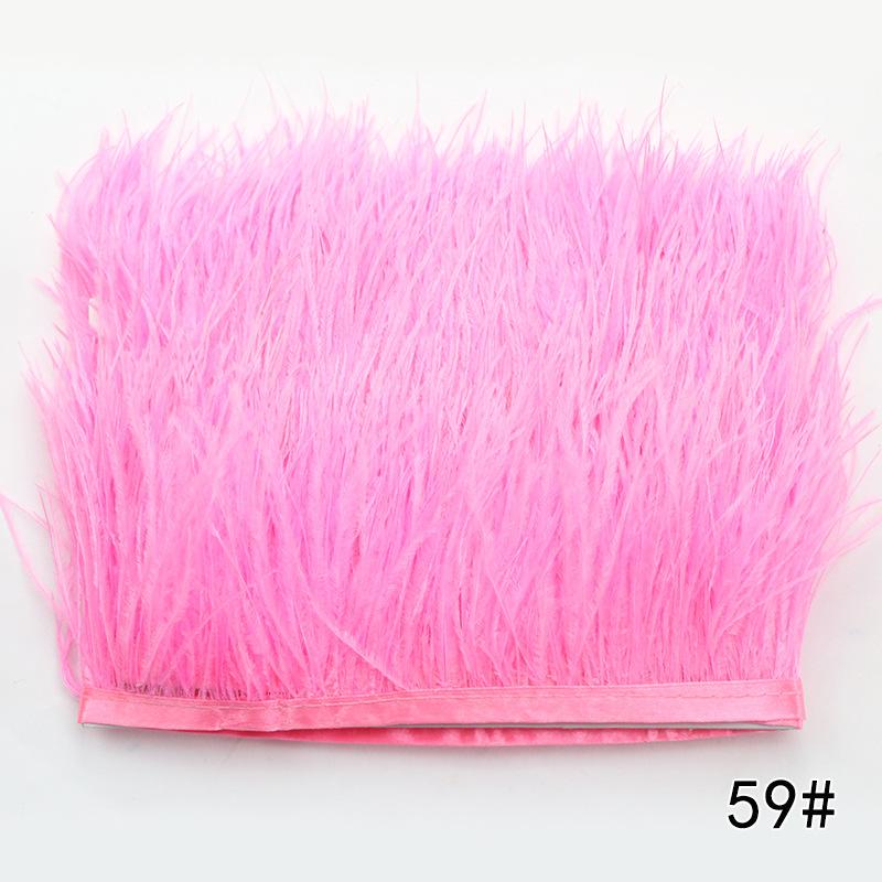 2M Ostrich Feather Cloth Edge 8-10 Cm Cuffs Clothing Skirt Decorative Accessories Color Ostrich Feather Cloth With Feathers